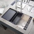 thumbnail image 4 of Ruvati Silicone Coated Foldable Drying Rack for Workstation Sinks Dish Mat Trivet Window Pane Design - RVA1397, 4 of 7