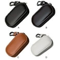thumbnail image 2 of Universal Portable Leather Car Remote Control Control Key Storage Key Storage Bag Solid Color Zipper Holder Case Keys Cover Protector Automotive White, 2 of 9