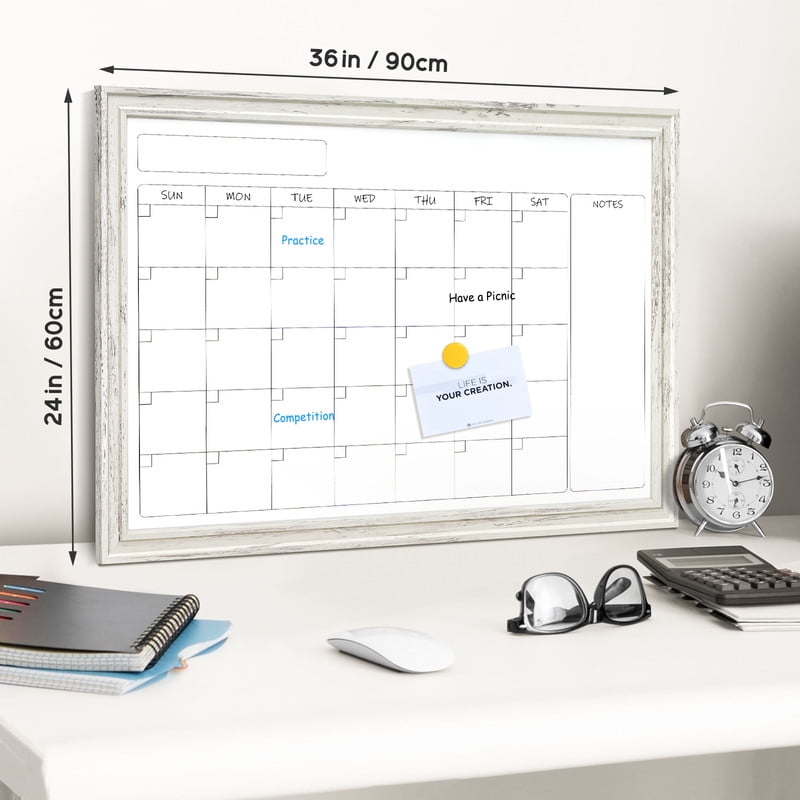 DOLLAR BOSS Dry Erase Whiteboard Calendar Magnetic White Board, 18"x24" Magnetic Whiteboard for Wall Schedule Planner Board Wall-Mounted Calendar for Home Office Classroom with Markers & Magnets