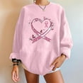 thumbnail image 4 of Crewneck Sweatshirts for Women Oversized Loose Breast Cancer Print Tops Drop Shoulder Casual Pullover Shirts(Pink M), 4 of 4