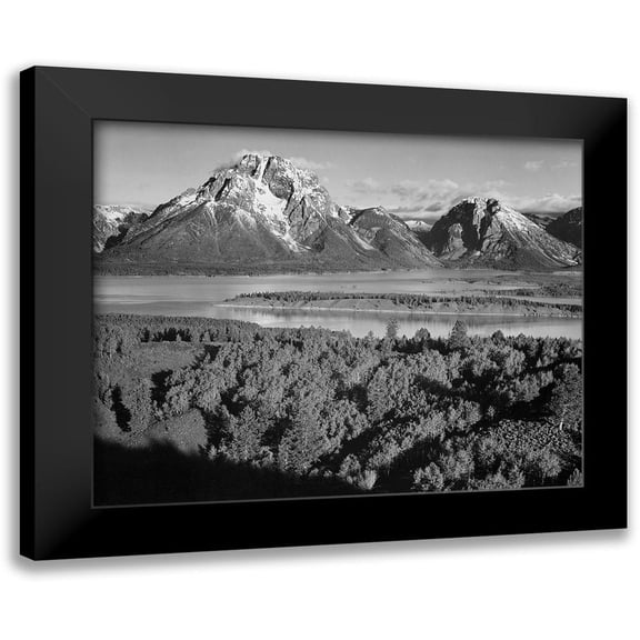 Adams, Ansel 14x12 Black Modern Framed Museum Art Print Titled - View toward Mount Moran, Grand Teton National Park, Wyoming, 1941