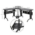 thumbnail image 3 of Topcobe Home Office L-Shaped Corner Computer Desk with Keyboard Tray, Black, 3 of 9