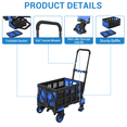 thumbnail image 4 of Kicctian 330 lbs Collapsible Wagon Cart with Foldable Basket, 2 In 1 Convertible Collapsible Hand Truck Dolly, with Retractable Handle, Portable Utility Cart for Office, Warehouse, Blue, 4 of 7