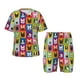 thumbnail image 1 of Balery Colorful Bulldog Conjunto de Pijama Infantil de Manga Corta con Estampado – Ropa de Dormir de Algodón Suave-XX-Large, 1 of 6