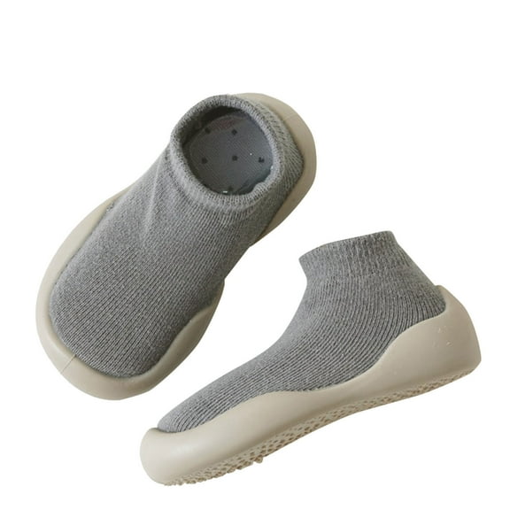 Splozh Toddler Sock Shoes Baby Walking Shoes Slippers Boys & Girls Non-Slip Sneakers,Gray 8