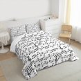 thumbnail image 3 of Homewish Teens Boys Girls Musical Note 3 Pieces Queen Comforter Set,Music Melody Theme Ultra Soft Bedding Sets,Black White Bedding Comforter Set Breathable,Lightweight Room Decor,Reversible, 3 of 8