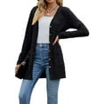thumbnail image 2 of Women'S Fall Fashion Cardigan Soft Knit Cardigan for Women Long Sleeve Open Front Coat with Pockets Black L, 2 of 8
