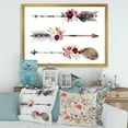 thumbnail image 3 of Designart 'Flowers and Ethnic Feathers On Native Arrows III' Bohemian & Eclectic Framed Art Print, 3 of 4