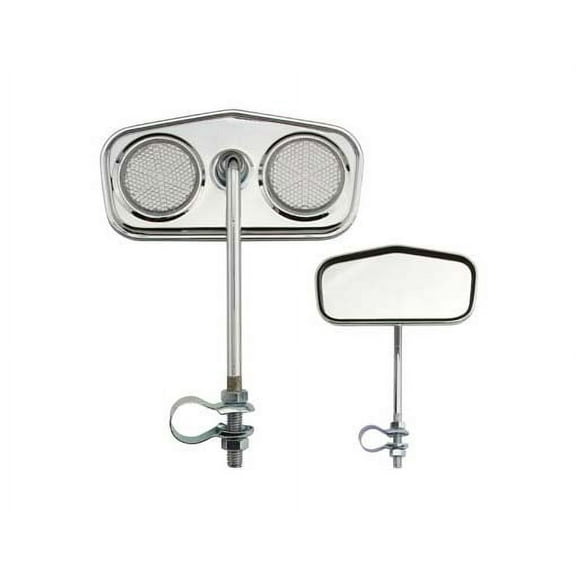 Alta Diamond Pentagon Bicycle Mirror Steel Bicycle Chrome , Reflectors Multiple Colors. (Clear)