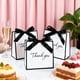 thumbnail image 4 of Set de mini bolsas de regalo | Bolsas de papel de 10 para estampar con diseño de lazo, bolsitas para recuerdos de fiesta, pequeños regalos, aperitivos | Amarillo Blanco Negro | 14x14x6cm Fondo, 4 of 6