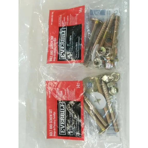 Everbilt Toilet Bolt & Screw Set 1000055107 14 Pc Set, Qty = 2 Packages (S4)