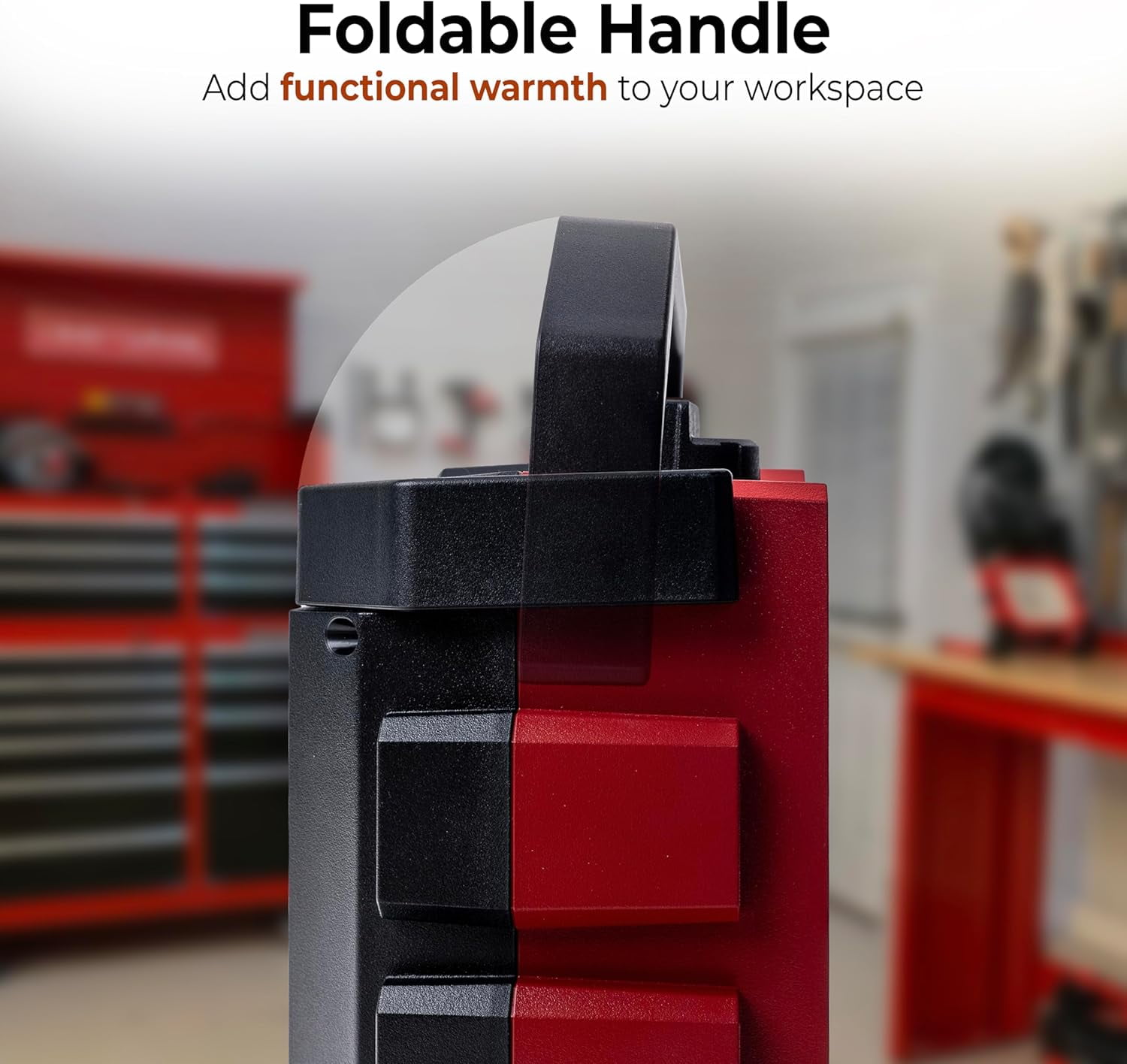 Comfort Zone Utility Shop Space Heater with Foldable Handle and Thermostat