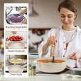 thumbnail image 6 of 11 Inch Nonstick Ceramic Deep Frying Pan Skille with Lid,5QT Sauté Pan for Cooking with Steam Rack,Healthy Large Skillet,Stay Cool Handle, Induction Compatible(WHITE), 6 of 10