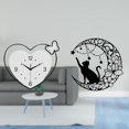 thumbnail image 2 of Reloj de pared acrílico sin , diseño de gato, escultura artística de pared, adorno de corazón hueco, diseño de mariposa, hierro, adecuado para c, 2 of 8