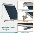 thumbnail image 4 of MCombo Patio Window Awnings 5'x8', Fully Assembled Manual Retractable Sunshade Canopy for Windows, 4137 (Dark Blue), 4 of 8