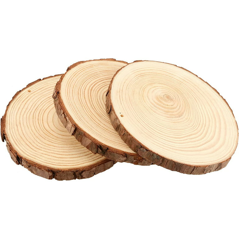 Round Natural Wood Serving Board - Bark Edges - 12 inch x 12 inch x 1 inch - 1 Count Box, Size: Large