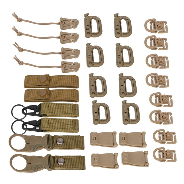 Molle Attachments Buckle Water Bottle Buckle Accessories Carabiner Elephant Hanging Buckle 30 Pcs Backpack Outdoor Nylon Outside Rucksack Leather Buckle Bagpack Nylon Buckle