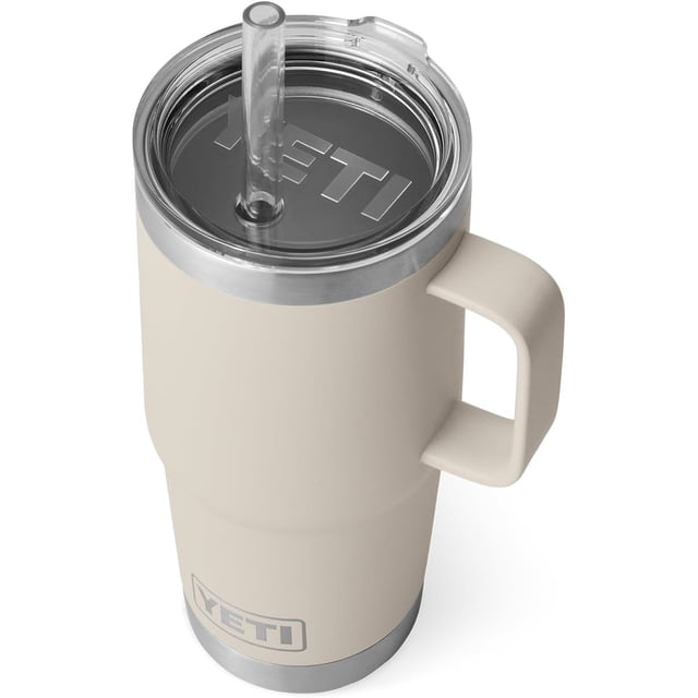 YETI Rambler Tasse en Paille 25 oz, Isolée sous Vide, Acier Inoxydable, Cape Taupe