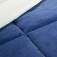 thumbnail image 3 of Lavish Home 3-Piece Sherpa Full/Queen Bedding Comforter Set, Navy-Blue, 3 of 4