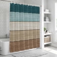 thumbnail image 5 of Teal Brown Shower Curtain Set - Extra Long 72" x 96" Washable Bathtub Curtain with 12 Hooks, Farmhouse Vintage Abstract Wooden Grain Waterproof Fabric Stall Shower Curtains for Bathroom Décor, 5 of 6