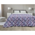 thumbnail image 1 of Retro Down Alternative Comforter, Abstract Design Tribal Inspired Pattern of Ethnic Floral Motif with Spots, Microfiber Quilt for All Season, 5 Sizes, Dark Night Blue White, by Ambesonne, 1 of 3