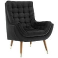 thumbnail image 2 of Modway Suggest Button Tufted Performance Velvet Lounge Chair in Black, 2 of 6