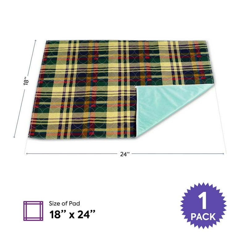Proheal Plaid Reusable Underpads - Moderate Absorbent Bed Pads, Pee Pad Chucks - 18 inch x 24 inch, Size: 18 x 24