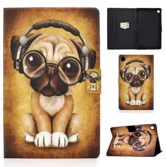Case for Samsung Galaxy Tab A8 10.5'' 2022 Case SM-X200/X205/X207, PU Leather Cover Lightweight Flip Stand Shell with Auto Wake/Sleep for Galaxy Tab A8 10.5 inch 2022 Tablet X200,Music Dog