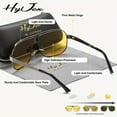 thumbnail image 2 of HyJex Unisex Same Polarized Large-frame Toad Glasses Classic Driving Photochromic Color-changing Sunglasses UV400, 2 of 5