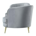 thumbnail image 4 of Maklaine Modern Upholstered Velvet Sofa with Camel Back in Gray, 4 of 7
