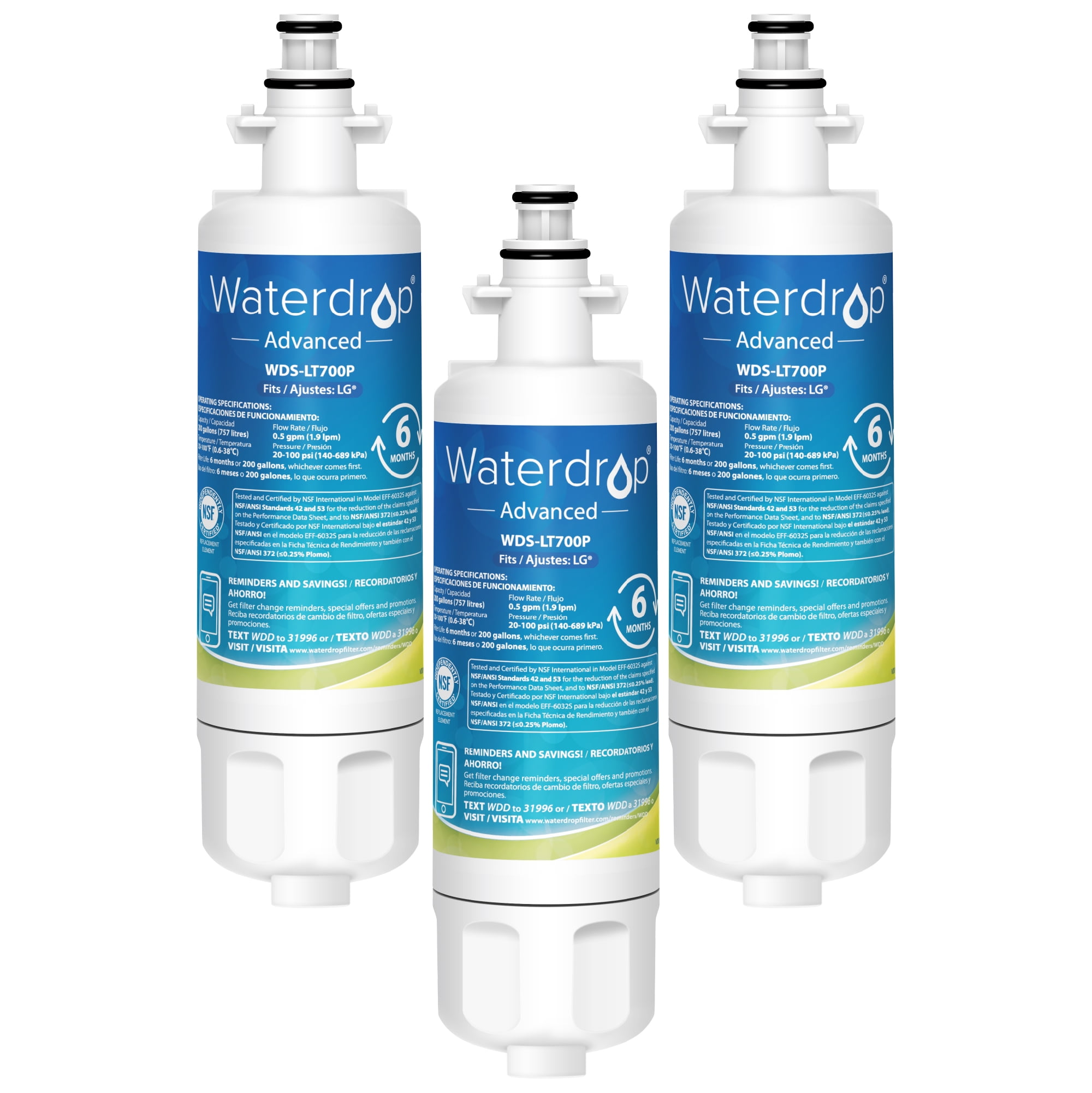 Waterdrop LT700P Refrigerator Water Filter, NSF 53&42 Certified to