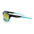 thumbnail image 5 of SA106 Sport Wrap Sunglasses UV400 Mirror Lens Lightweight Active Eyewear Black Teal Frame - Orange Mirror Lens, 5 of 7