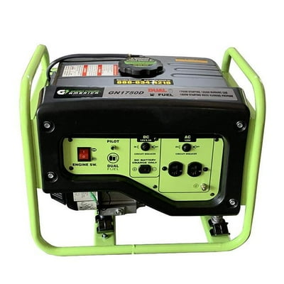 Green-Power America GN1750D 1750-Watt Propane and Gasoline Powered Dual Fuel Generator, Green Green-Power America GN1750D 1750-Watt Propane and Gasoline Powered Dual Fuel Generator, Green