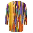 thumbnail image 5 of Raeneomay 3/4 Length Sleeve Womens Tops Women's Fashion Printed T-Shirt Blouse Round Neck Casual Tops, 5 of 5