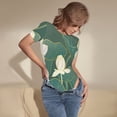 thumbnail image 3 of Fotbe Lotus Golden Line Body de Mujer con Cuello Redondo y Mangas Cortas, Sin Mangas Ajustado, Suave, Cómodo y Básico-Small, 3 of 7