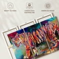 thumbnail image 6 of Elephant Stock Royal Bengal Tiger Wall Art - Horizontal Multi Panel Canvas - Living Room Wall Decor - Animal Multi Panel - Orange And Purple Decor By Richard Wallich - 57" x 36", 6 of 8