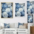 thumbnail image 4 of Designart "Muted Blue And White Minimalist Mums" Mums Wall Art Living Room, 4 of 7