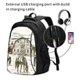 thumbnail image 2 of Disketp Horses Grazing On Meadow Mochila de Viaje Estampada para Laptop con Puerto de Carga USB, Mochila Impermeable para Computadora – Regalo para Hombres y Mujeres, 2 of 7