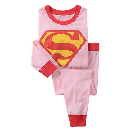Superhero Kids Boy Spiderman Superman Nightwear Pajamas Set Outfit