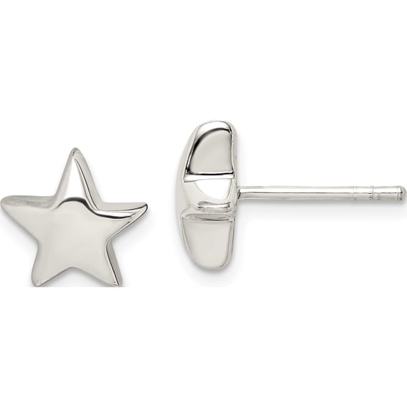Sterling Silver Star Earrings (12 X 11) Made In Thailand qe1636