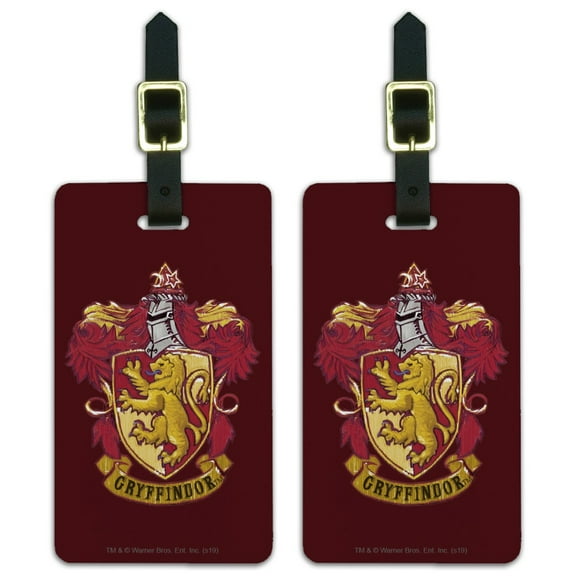 Harry Potter Gryffindor Painted Crest Luggage ID Tags Suitcase Carry-On Cards - Set of 2