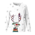 thumbnail image 4 of Wancir Womens Christmas Sweatshirt Funny Reindeer Snowman Crewneck Xmas Holiday Long Sleeves Pullover Tops, 4 of 4