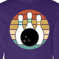 thumbnail image 4 of Inktastic Bowling Pins Ball Bowler Retro Sunset Long Sleeve T-Shirt, 4 of 5
