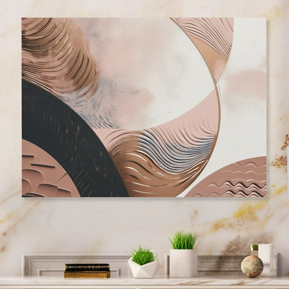Designart "Boho Half Circles in Rose Gold II" Abstract Metal Wall Decor