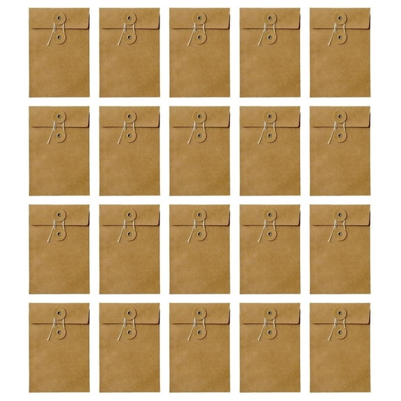 20Pcs/pack String Tie Closure Vintage Brown Paper String Business Envelopes