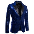 thumbnail image 4 of Hirigin Business Mens Sequins Sparkly Suit Blazer Wedding Party Outwear Jacket Tops Coat, 4 of 5