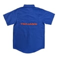 thumbnail image 2 of Pro Edge Men's Short Sleeve Button-Down NCAA Moisture Wicking Shirt (Blue/Trojans, S), 2 of 2