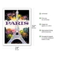 thumbnail image 2 of Paris France - Fireworks at Eiffel Tower - Vintage Travel Poster by David Klein c.1960s - Bamboo Fine Art 290gsm Paper Print (Unframed) 24x32in, 2 of 4