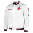 thumbnail image 2 of Men's Mitchell & Ness White Boston Red Sox City Collection Satin Full-Snap Varsity Jacket, 2 of 3