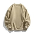 thumbnail image 5 of Mens Fall Sweatshirts Fashion Loose Turtleneck Solid Color Polar Fleece Hoodless Mens Workout Clothing,Khaki,XL, 5 of 8